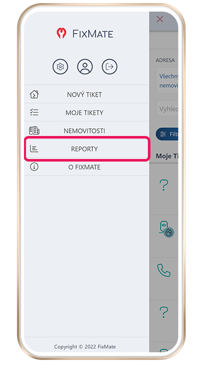 Menu - Reporter app