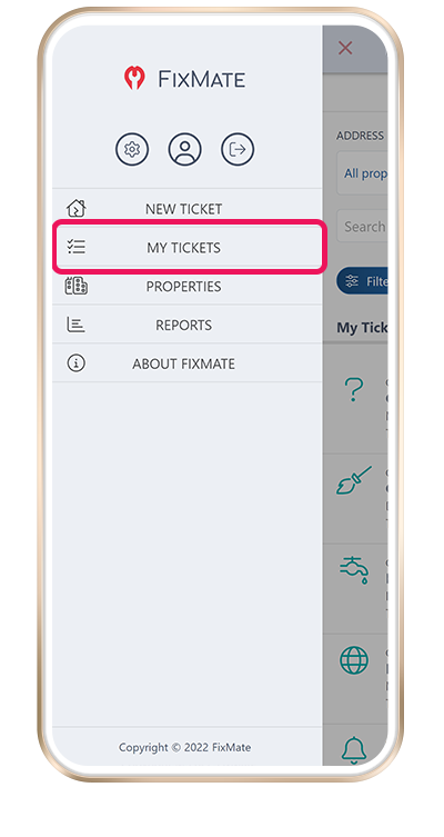 Reporter app menu