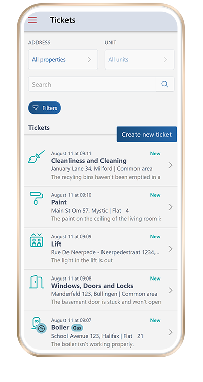 List of tickets