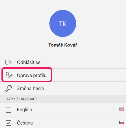 Upravit profil