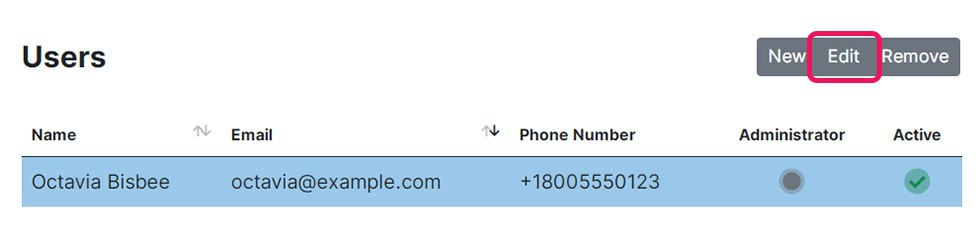 Edit user details