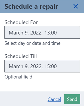 Schedule date and time